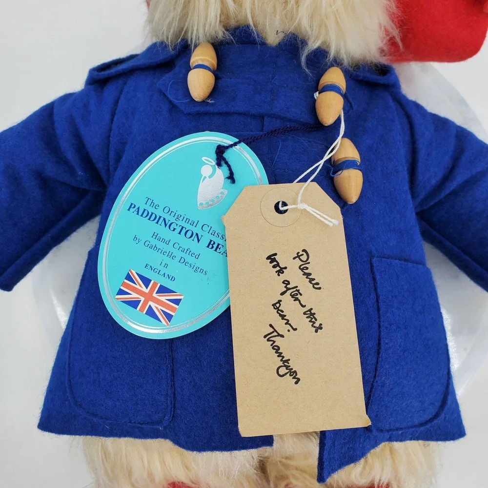 Vintage Gabrielle Designs Paddington Bear 1981 Made in England Blue Coat Red Hat